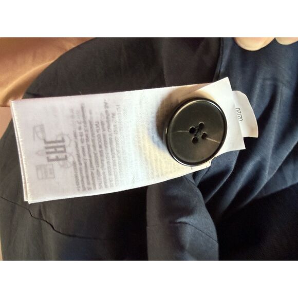 BANANA REPUBLIC Boyfriend Fit Linen Blend Blazer 6 Double Breasted Blue Nautical - Picture 12 of 15